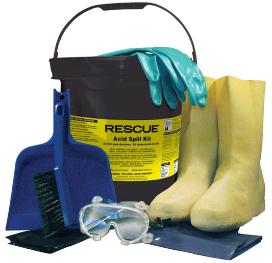 6 Gallon Battery Acid Spill Kit includes acid absorber and safety wear